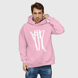 Толстовка оверсайз мужская ТГК, цвет: светло-розовый — фото 2