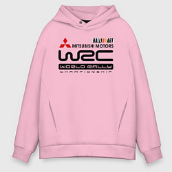 Толстовка оверсайз мужская Mitsubishi wrc, цвет: светло-розовый