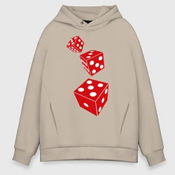 Толстовка оверсайз мужская Игральные кости, цвет: миндальный