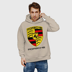 Толстовка оверсайз мужская Porsche Stuttgart, цвет: миндальный — фото 2