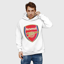 Толстовка оверсайз мужская Arsenal FC, цвет: белый — фото 2