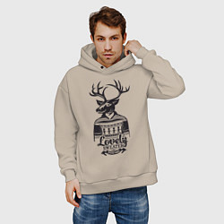 Толстовка оверсайз мужская Lovely Sweater: with men, цвет: миндальный — фото 2