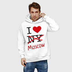 Толстовка оверсайз мужская I love Moscow, цвет: белый — фото 2