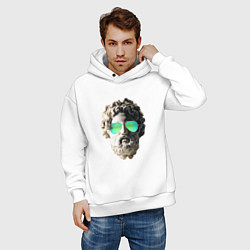 Толстовка оверсайз мужская Стильный бог, цвет: белый — фото 2