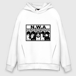 Толстовка оверсайз мужская NWA, цвет: белый