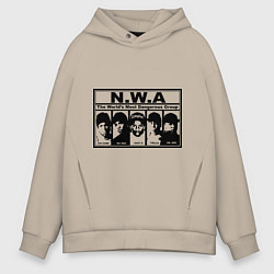 Толстовка оверсайз мужская NWA, цвет: миндальный