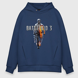 Толстовка оверсайз мужская Battlefield 3 цвета тёмно-синий — фото 1