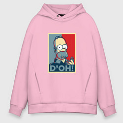 Толстовка оверсайз мужская D'oh Poster, цвет: светло-розовый