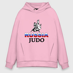 Толстовка оверсайз мужская Russia judo, цвет: светло-розовый