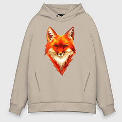 Толстовка оверсайз мужская Огенный лис, цвет: миндальный