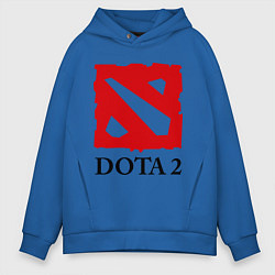 Толстовка оверсайз мужская Dota 2: Logo цвета синий — фото 1