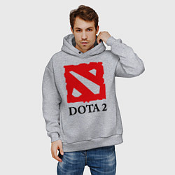 Толстовка оверсайз мужская Dota 2: Logo, цвет: меланж — фото 2