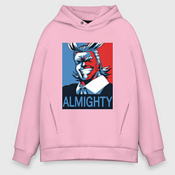 Толстовка оверсайз мужская Моя геройская академия, цвет: светло-розовый