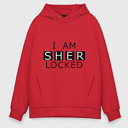 Толстовка оверсайз мужская I am Sherlocked, цвет: красный