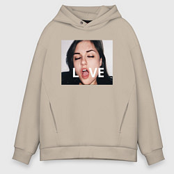Толстовка оверсайз мужская Sasha Grey LOVE, цвет: миндальный