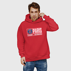 Толстовка оверсайз мужская Paris Saint-Germain - New collections, цвет: красный — фото 2