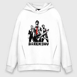 Толстовка оверсайз мужская Группа Green Day, цвет: белый