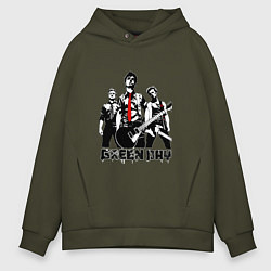 Толстовка оверсайз мужская Группа Green Day, цвет: хаки