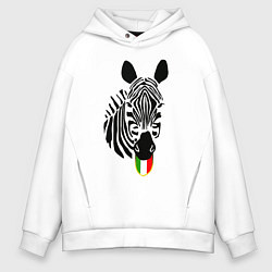 Толстовка оверсайз мужская Juventus Zebra, цвет: белый