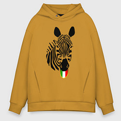 Толстовка оверсайз мужская Juventus Zebra цвета горчичный — фото 1