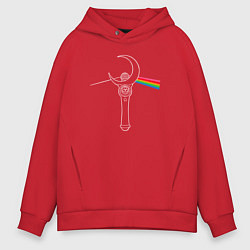 Толстовка оверсайз мужская Dark side of the moon, цвет: красный