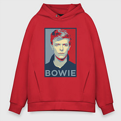 Толстовка оверсайз мужская Bowie Poster, цвет: красный
