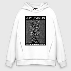 Толстовка оверсайз мужская Joy Division: Unknown Pleasures, цвет: белый