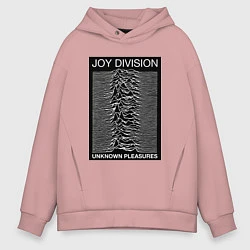 Толстовка оверсайз мужская Joy Division: Unknown Pleasures, цвет: пыльно-розовый