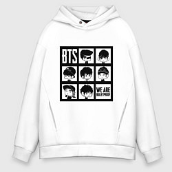 Толстовка оверсайз мужская BTS: We are bulletproof, цвет: белый