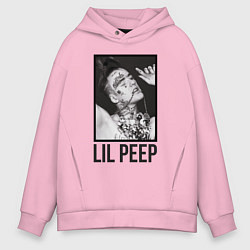 Толстовка оверсайз мужская Lil Peep: Black Style, цвет: светло-розовый