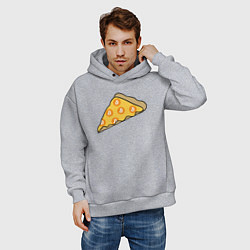 Толстовка оверсайз мужская Bitcoin Pizza, цвет: меланж — фото 2