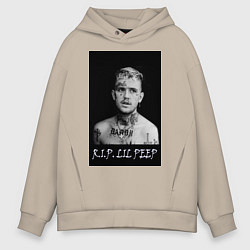Толстовка оверсайз мужская RIP Lil Peep, цвет: миндальный