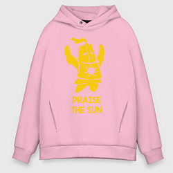 Толстовка оверсайз мужская Praise the Sun, цвет: светло-розовый