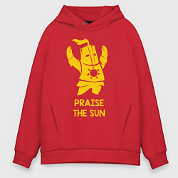 Толстовка оверсайз мужская Praise the Sun, цвет: красный