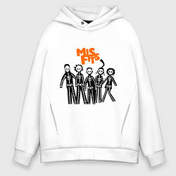 Толстовка оверсайз мужская Misfits Skeletons, цвет: белый