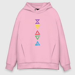 Толстовка оверсайз мужская Знаки ведьмака Colors, цвет: светло-розовый