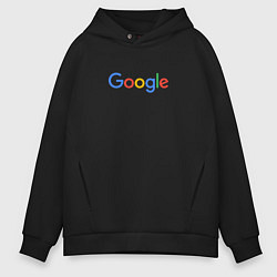 Толстовка оверсайз мужская Google, цвет: черный