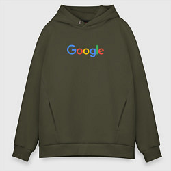 Толстовка оверсайз мужская Google, цвет: хаки