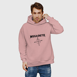 Толстовка оверсайз мужская Megadeth Compass, цвет: пыльно-розовый — фото 2