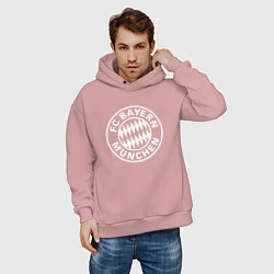 Толстовка оверсайз мужская FC Bayern Munchen, цвет: пыльно-розовый — фото 2
