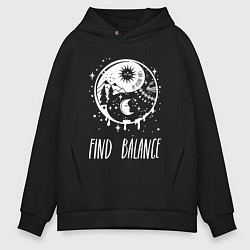 Толстовка оверсайз мужская Find Balance, цвет: черный