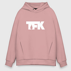 Толстовка оверсайз мужская TFK: White Logo, цвет: пыльно-розовый