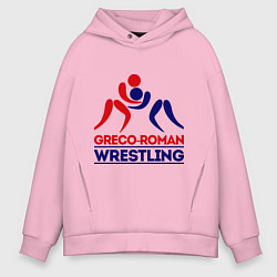 Толстовка оверсайз мужская Greco-roman wrestling, цвет: светло-розовый