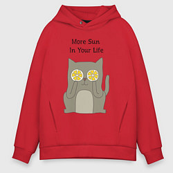Толстовка оверсайз мужская More Sun In Your Life, цвет: красный