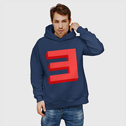 Толстовка оверсайз мужская Eminem: Big E, цвет: тёмно-синий — фото 2
