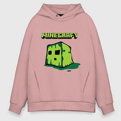 Толстовка оверсайз мужская Minecraft Creeper, цвет: пыльно-розовый