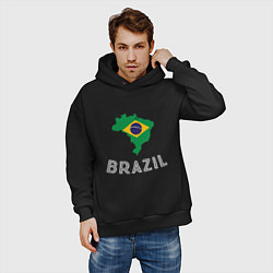 Толстовка оверсайз мужская Brazil Country цвета черный — фото 2