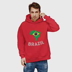Толстовка оверсайз мужская Brazil Country, цвет: красный — фото 2