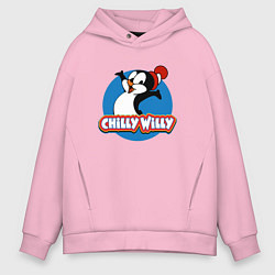 Толстовка оверсайз мужская Chilly Willy, цвет: светло-розовый