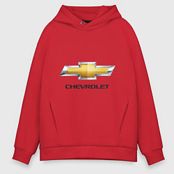 Толстовка оверсайз мужская Chevrolet логотип, цвет: красный